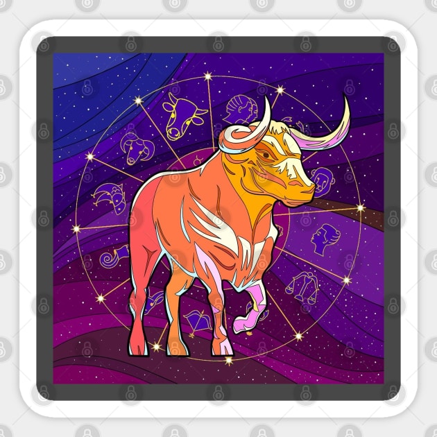 Taurus Zodiac Tees Sticker by Zodiac_Gems_Clothing82